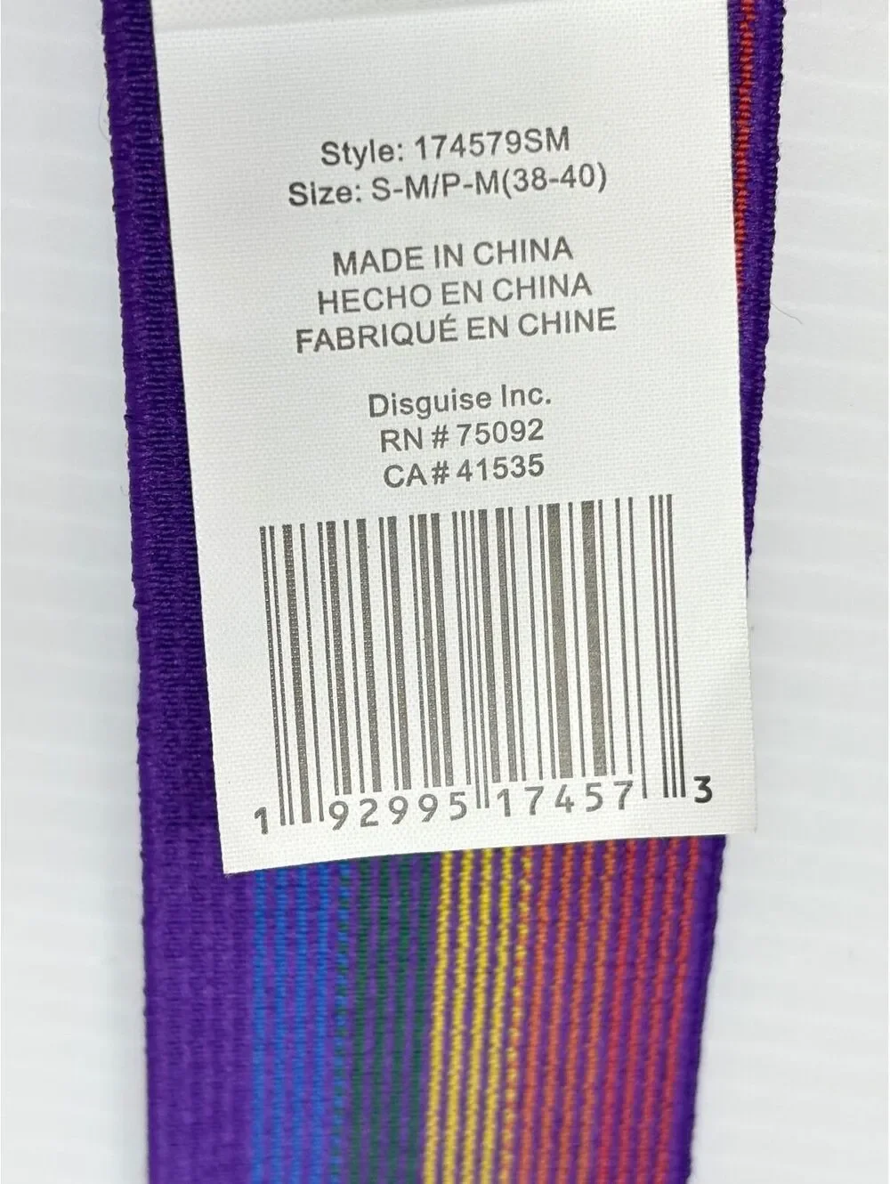 Disney Pride Collection Rainbow Suspenders with Mickey Mouse Detail, Size S-M/P